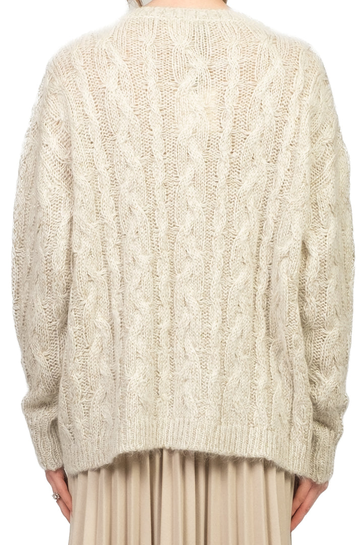 Vicolo - Maglia trecce filo lurex con applicazioni Art. 33068F