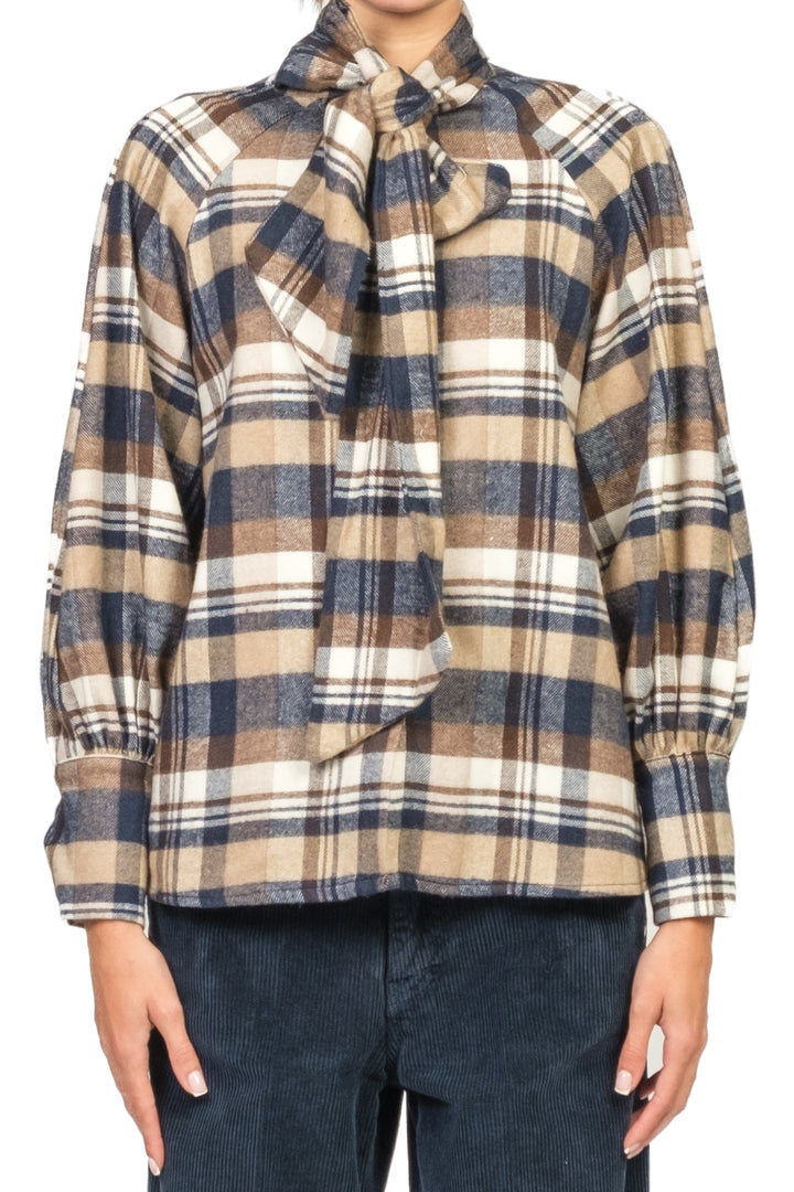 Tensione In - Camicia check flanella con fiocco Art. 26C1622