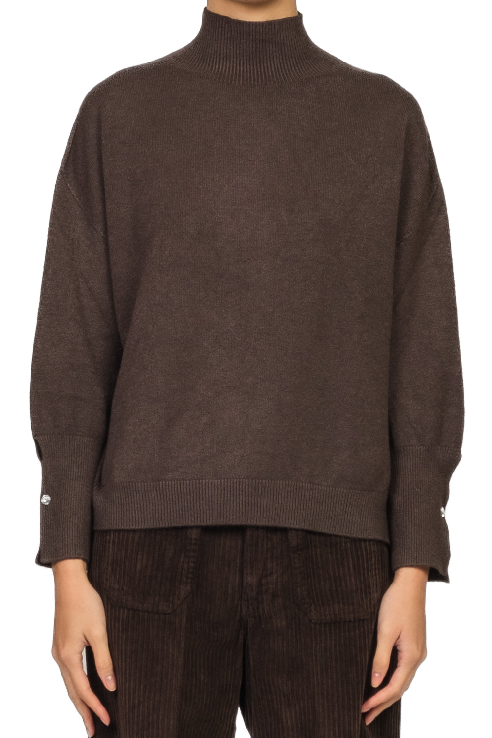 Vicolo - Maglia collo alto bottone gioiello Art. 77379F