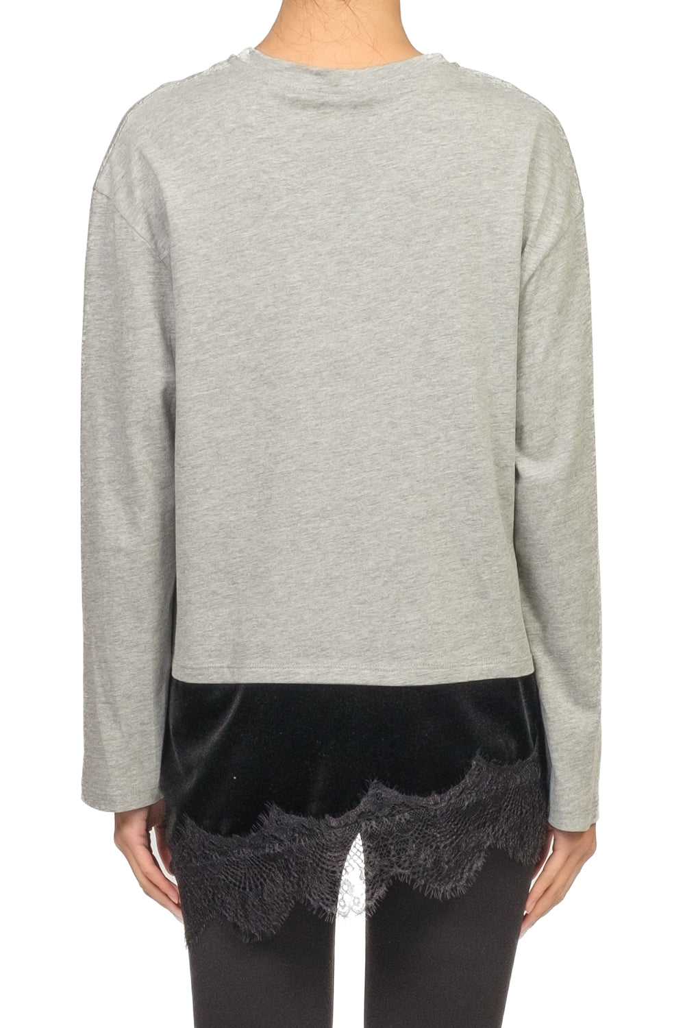 Tensione In - T-shirt con inserto in velluto e pizzo Art. FW250101