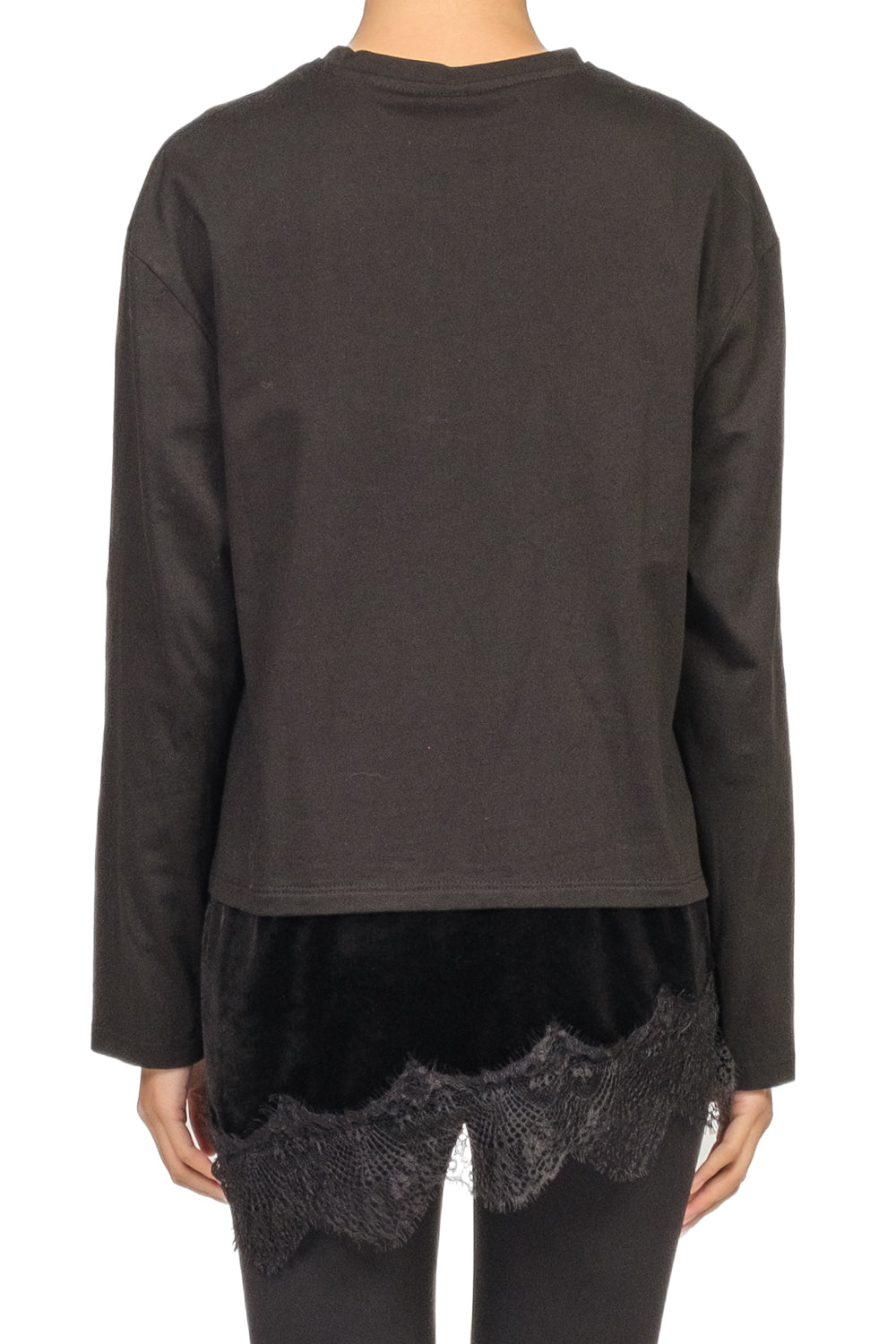 Tensione In - T-shirt con inserto in velluto e pizzo Art. FW250101