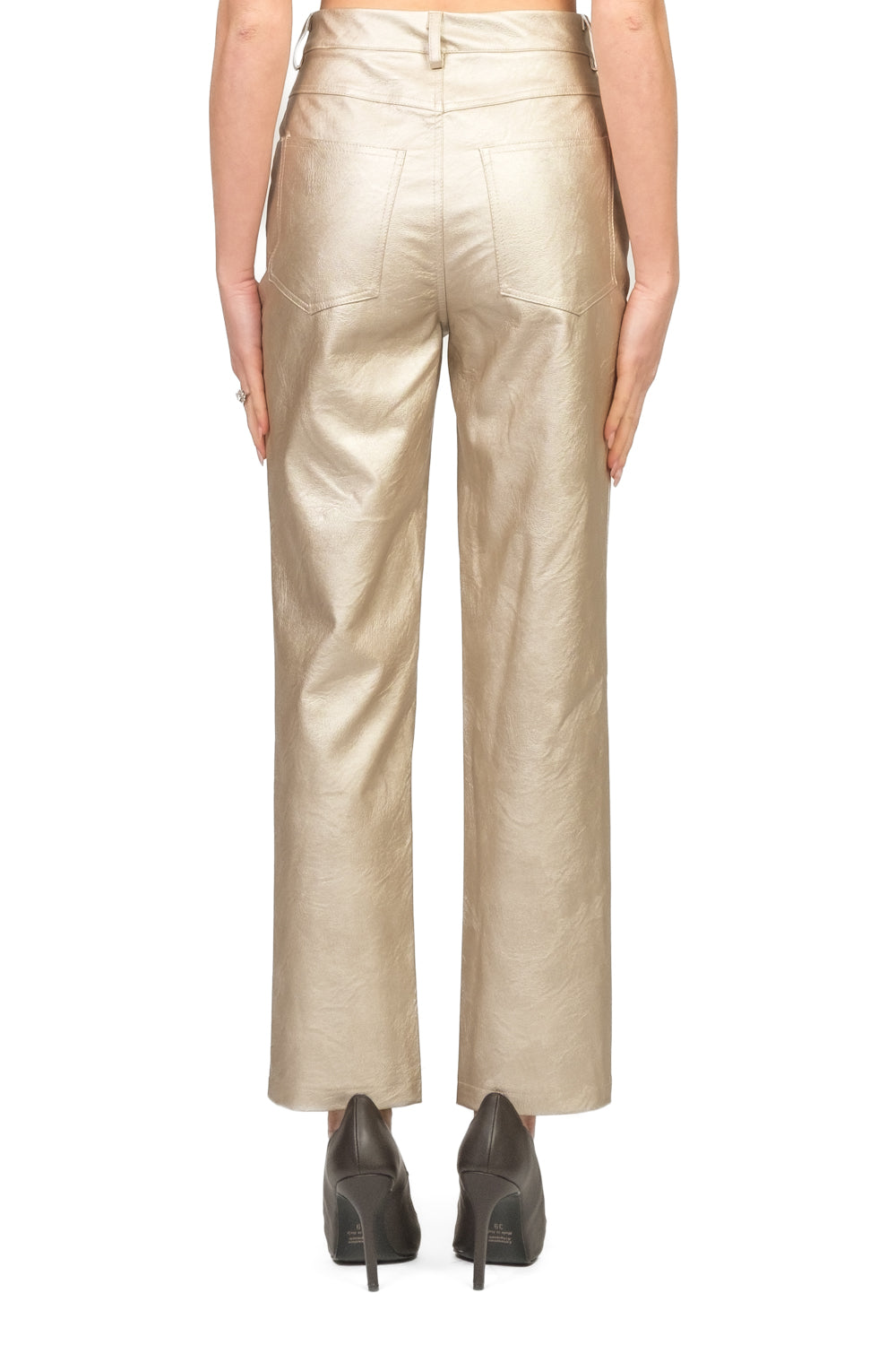 Tensione In - Pantalone dritto ecopelle laminato Art. 225092-1