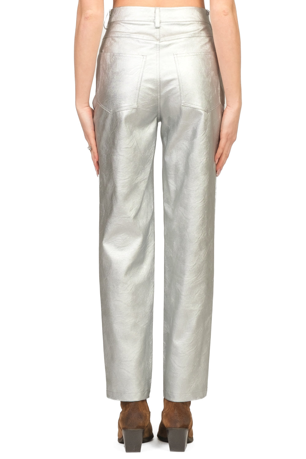 Tensione In - Pantalone dritto ecopelle laminato Art. 225092-1