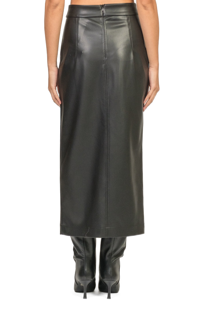 Tensione In - Gonna longuette in ecopelle con spacco frontale Art. 26G1648