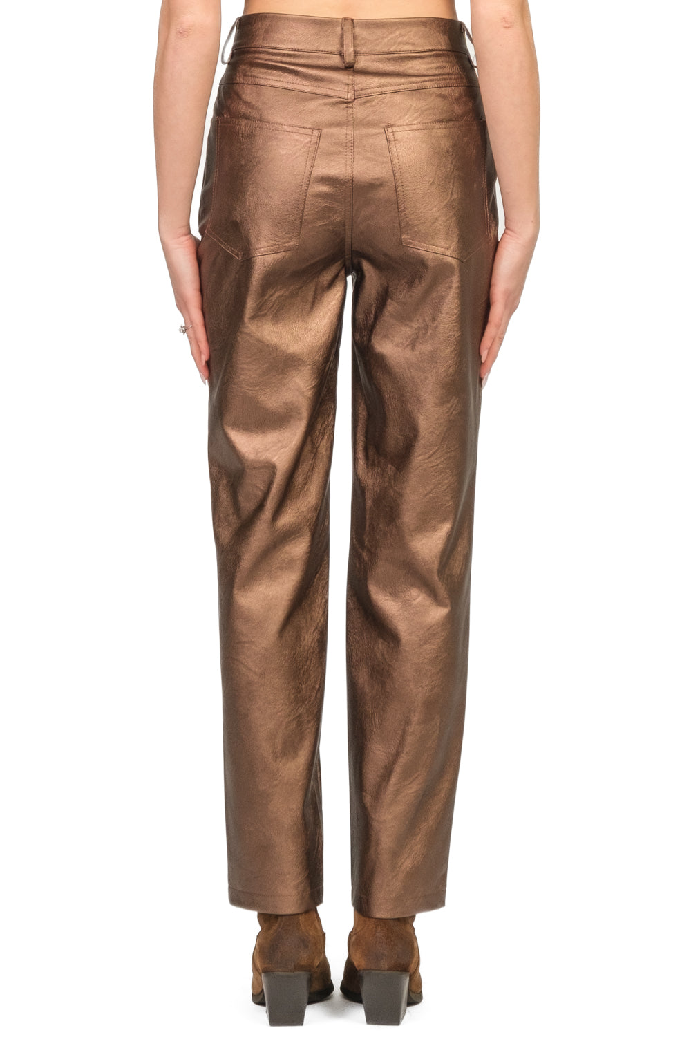 Tensione In - Pantalone dritto ecopelle laminato Art. 225092-1