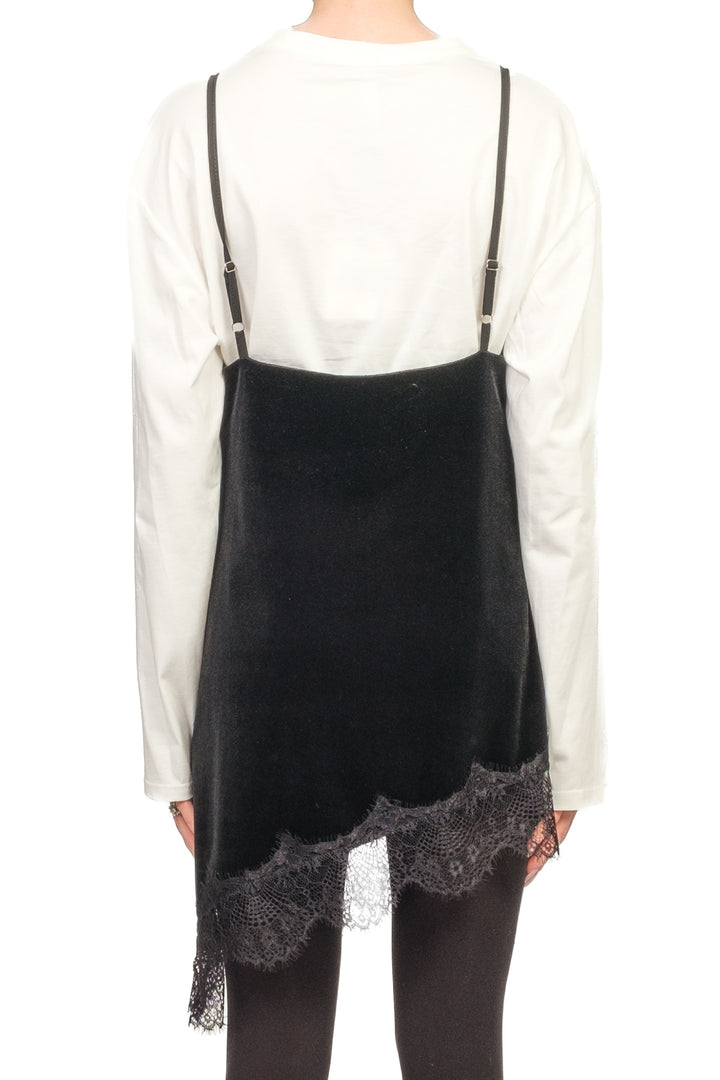 Tensione In - T-shirt con top ciniglia con pizzo Art. FW250102