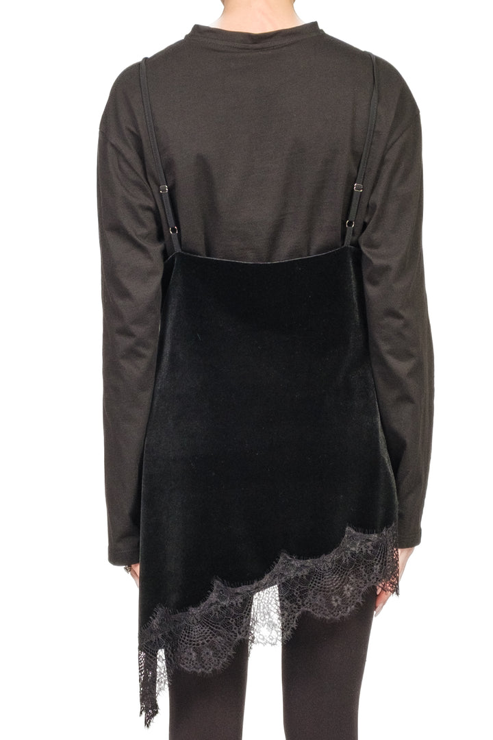 Tensione In - T-shirt con top ciniglia con pizzo Art. FW250102