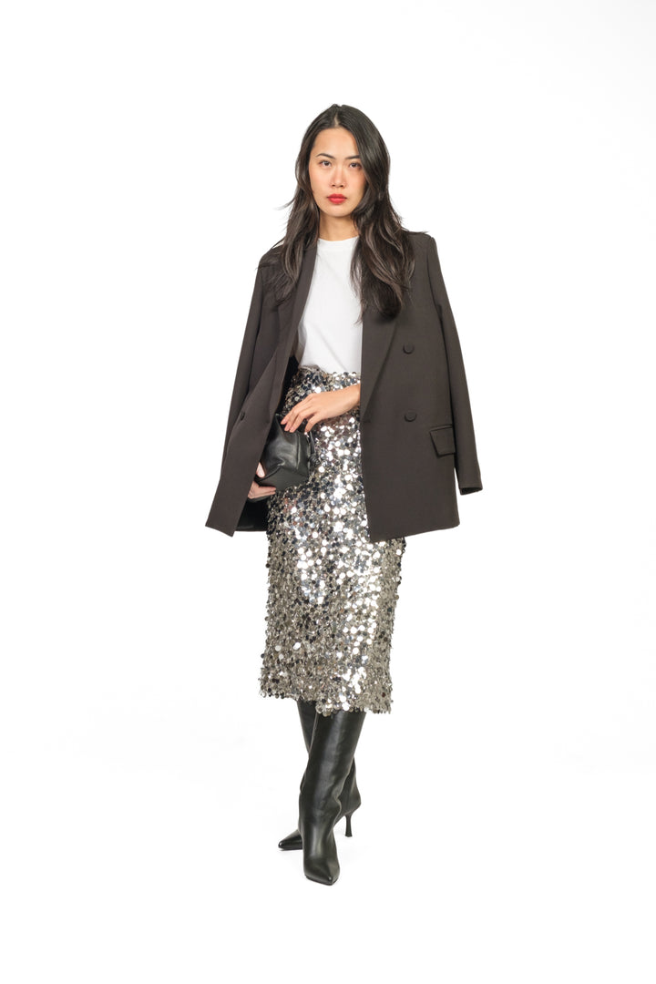 Tensione In - Gonna midi portafoglio con paillettes Art. W25GB98