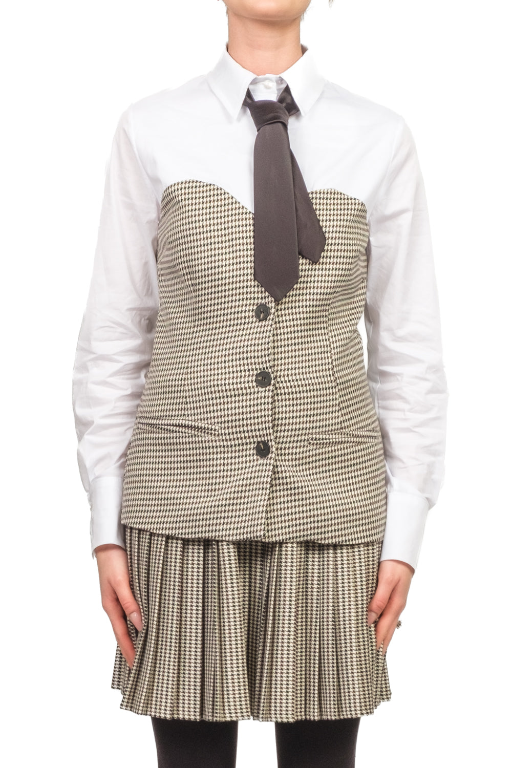 Tensione In - Camicia corpetto pied de poule e cravatta Art. 26C1680