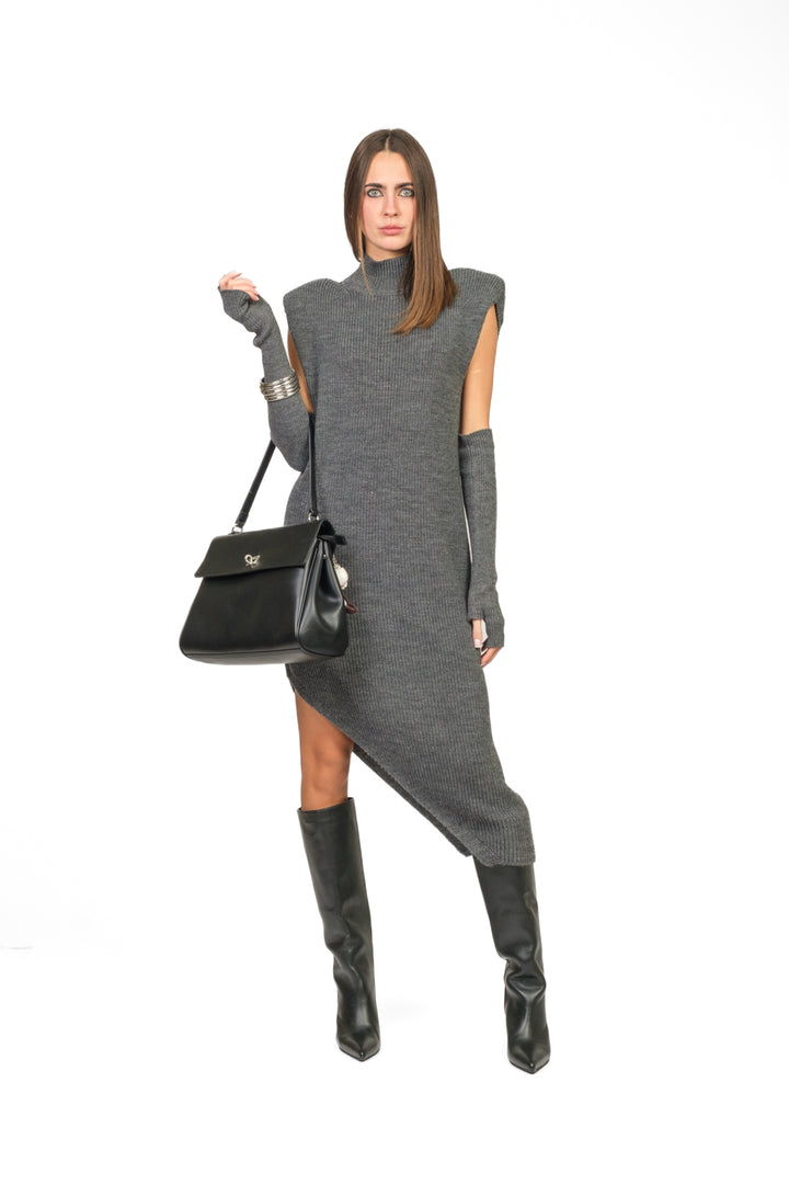 Dixie - Abito in maglia asimmetrico con manicotti Art. A768Y107