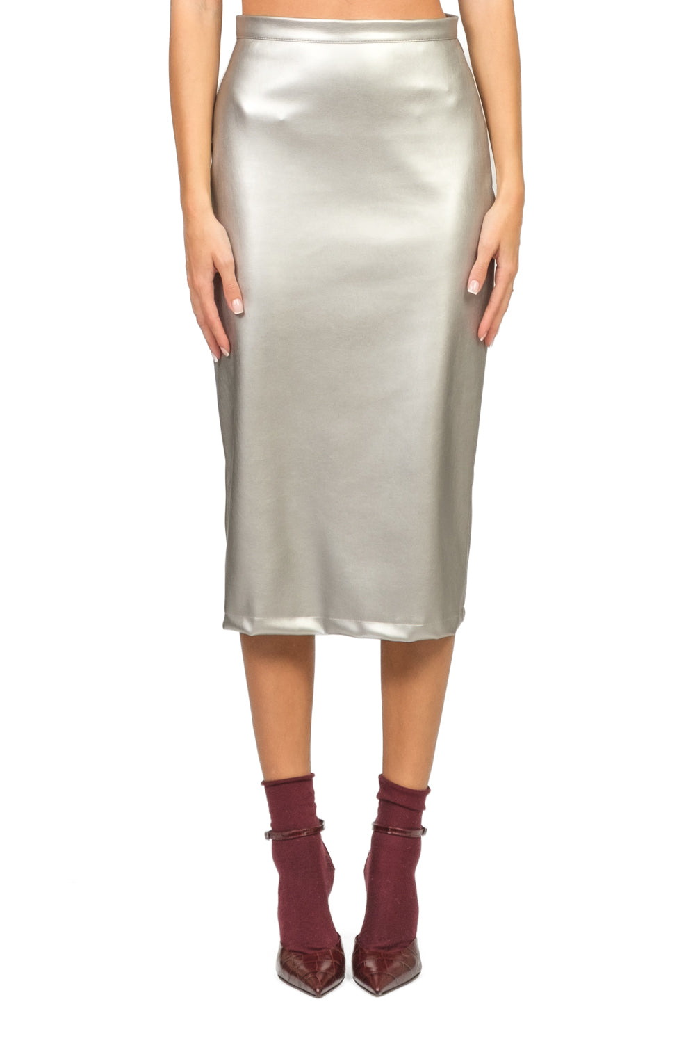 Dixie - Gonna midi ecopelle laminata Art. G845Y018