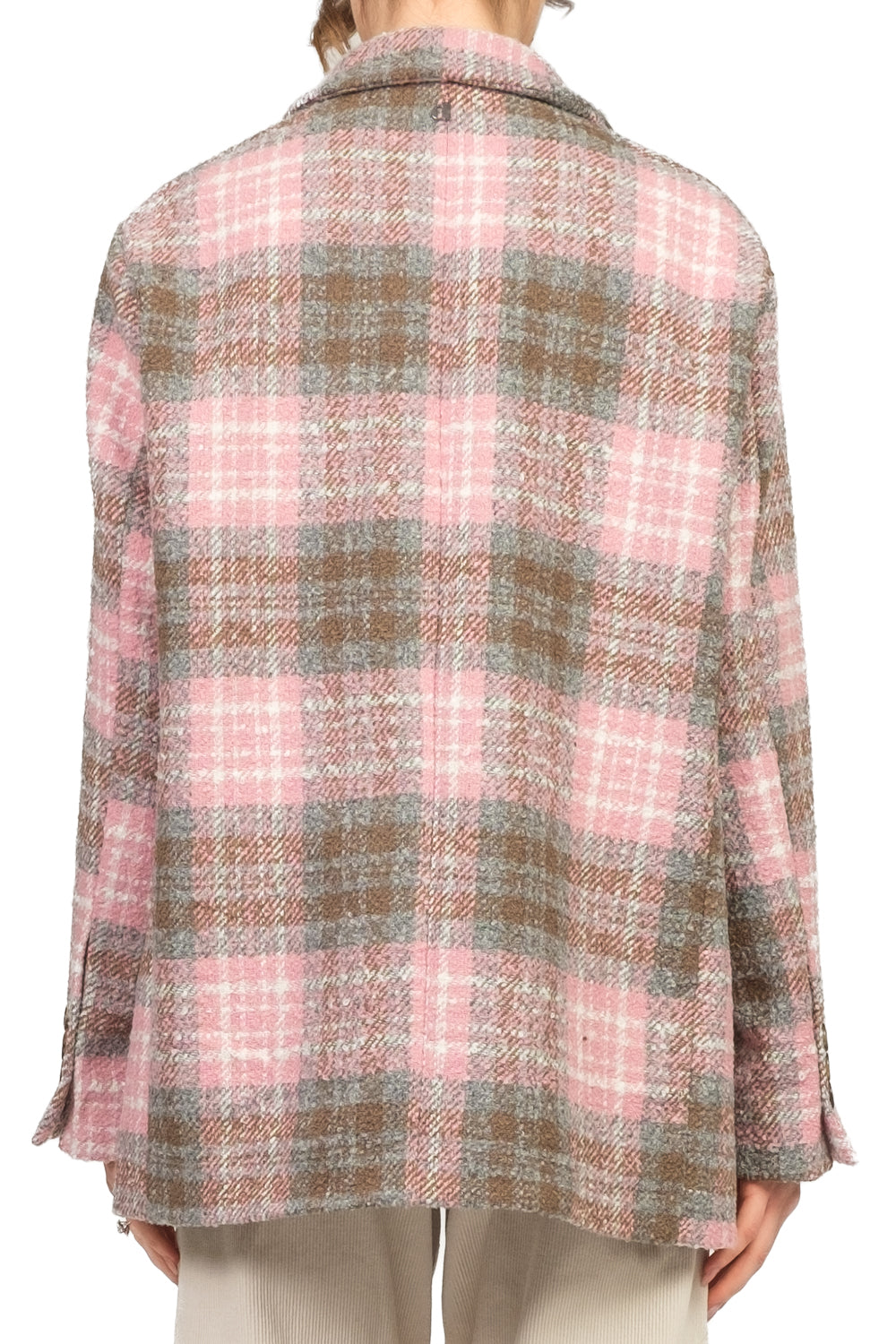 Dixie - Giacca over quadri con spille Art. J845Y072