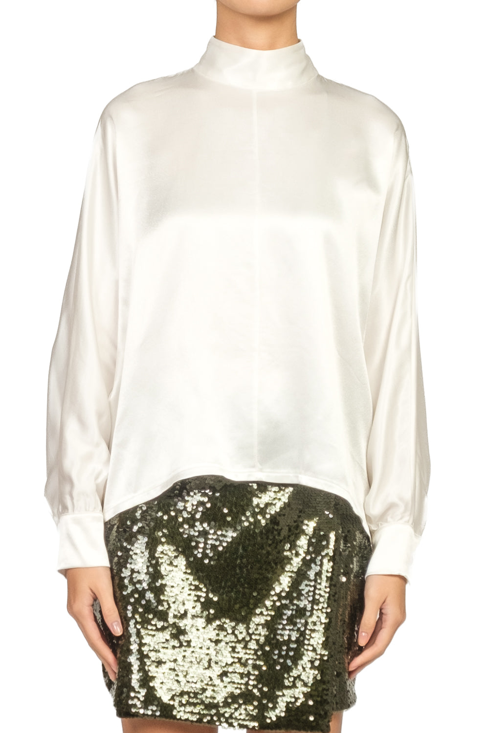 Tensione In - Blusa satin con manica pipistrello Art. C10033AT