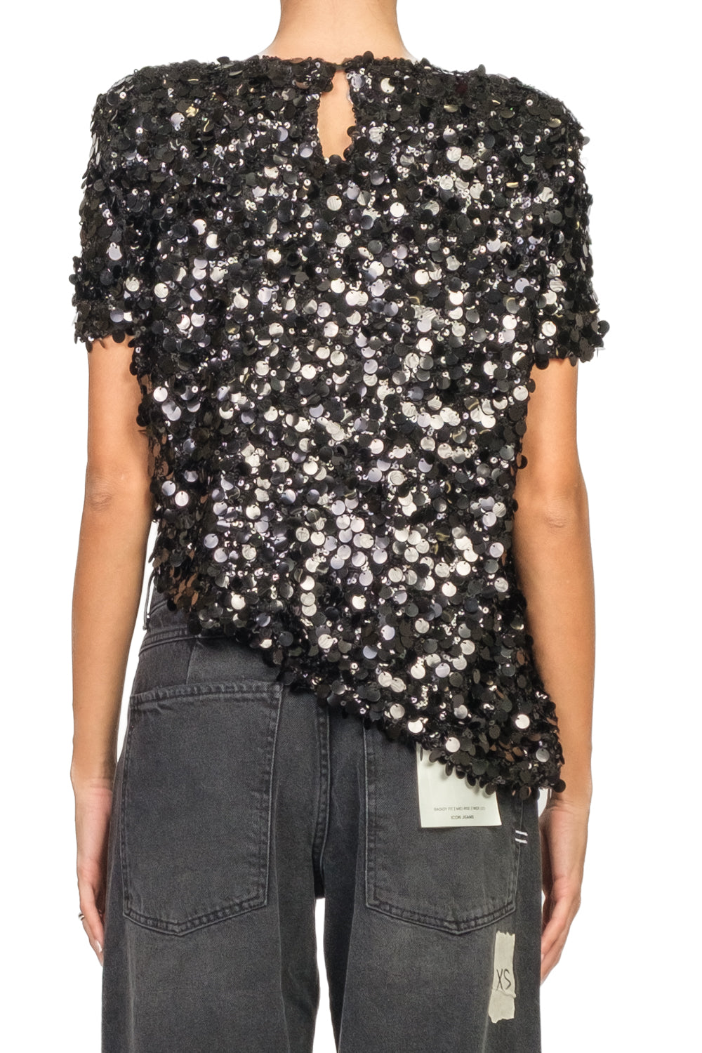 Tensione In - T-shirt asimmetrica con paillettes Art. W25CC00