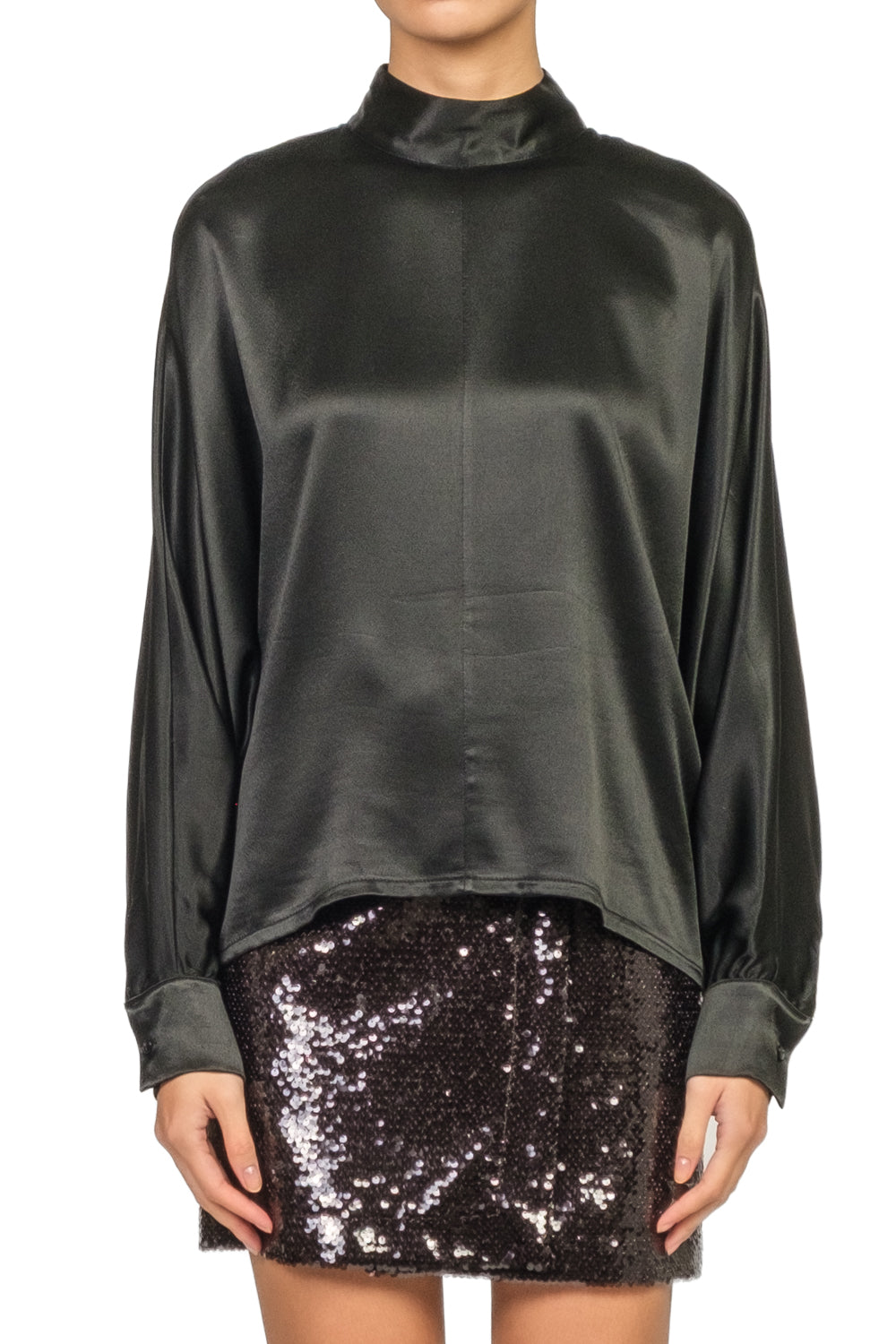 Tensione In - Blusa satin con manica pipistrello Art. C10033AT