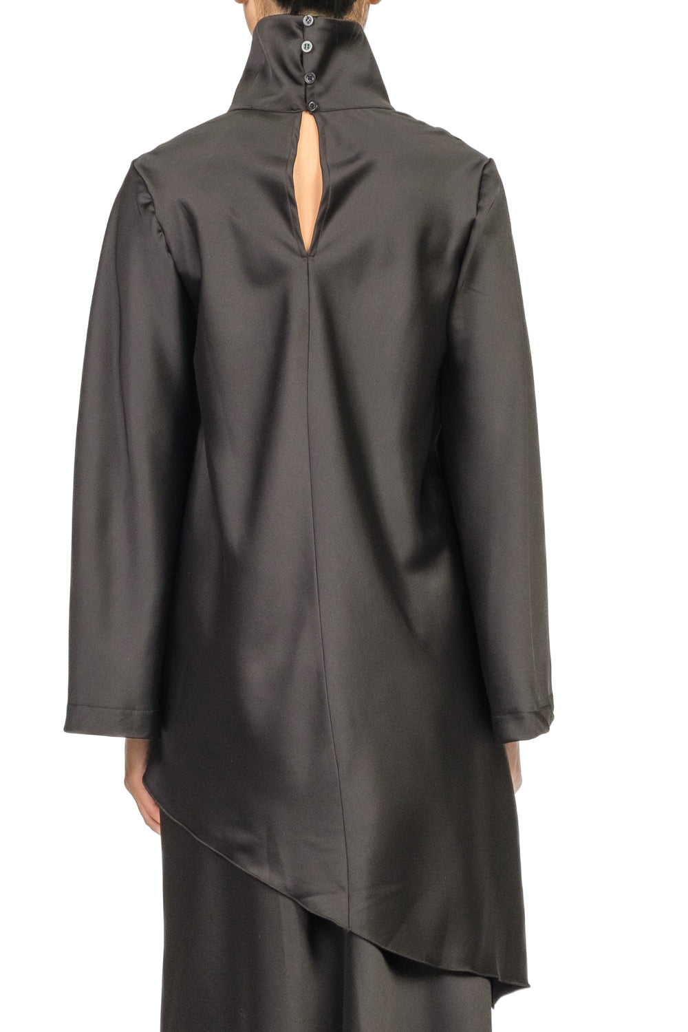 Tensione In - Blusa satin asimmetrica collo alto Art. 38208