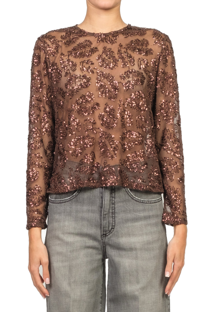 Tensione In - Blusa rete con micro paillettes Art. 26C1665