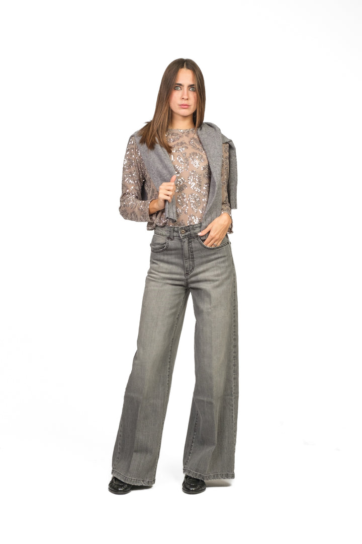 Tensione In - Blusa rete con micro paillettes Art. 26C1665