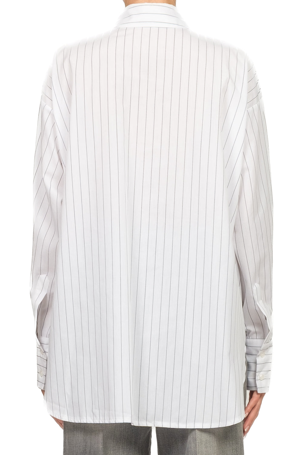 Tensione In - Camicia over gessata con applicazione Art. W25CC50