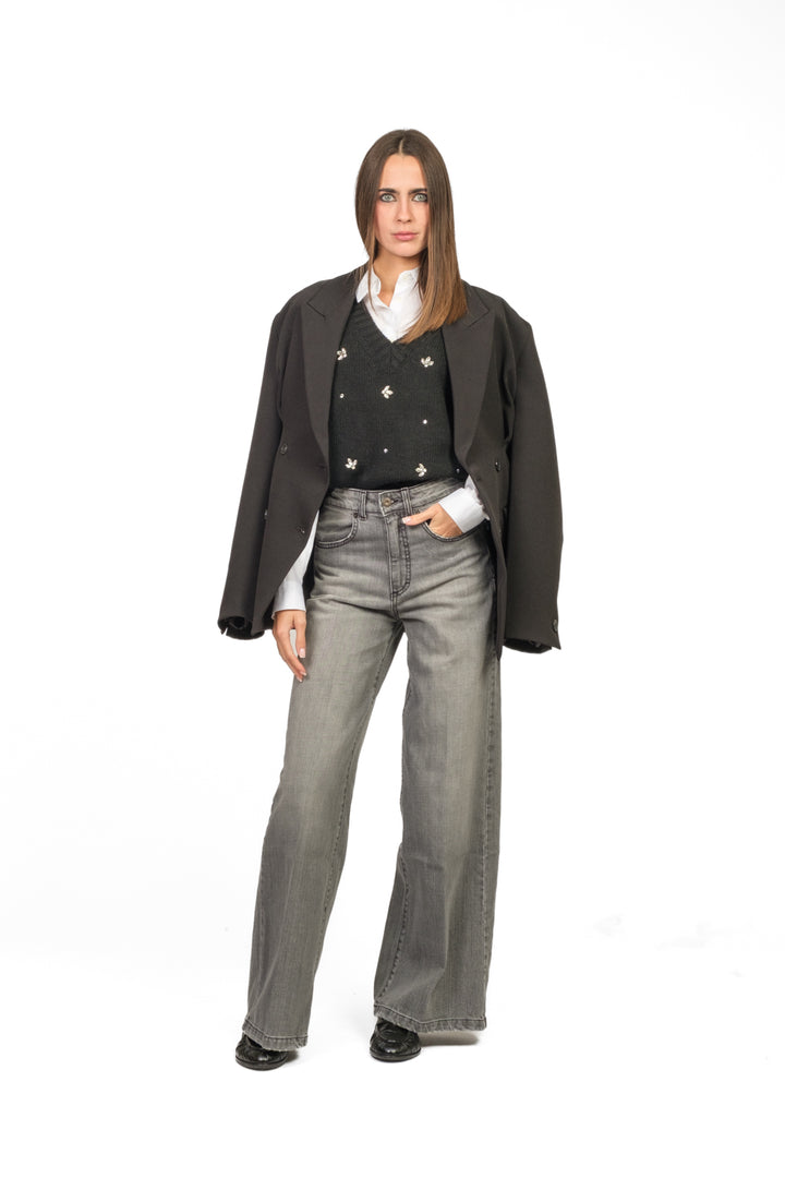 Vicolo - Gilet scollo v applicazioni gioiello Art. 55155F