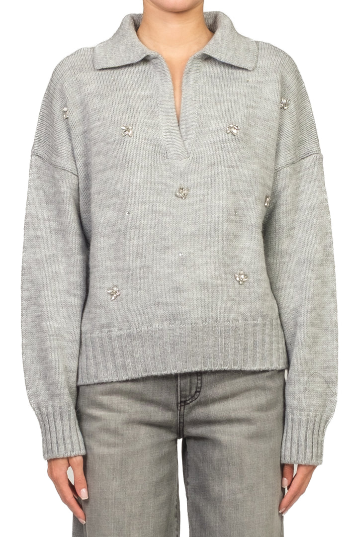 Vicolo - Maglia polo con applicazioni gioiello Art. 55156F