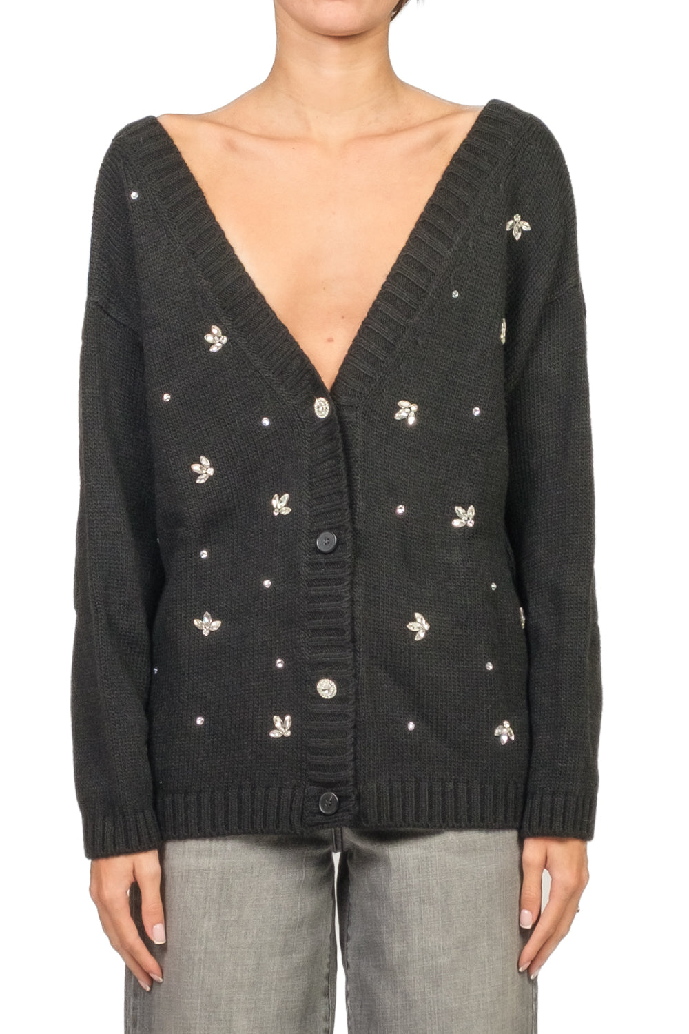 Vicolo - Cardigan scollo v applicazioni gioiello Art. 55153F