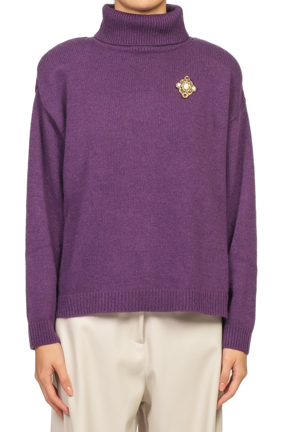 Tensione In - Maglia collo alto con spalline Art. D82075