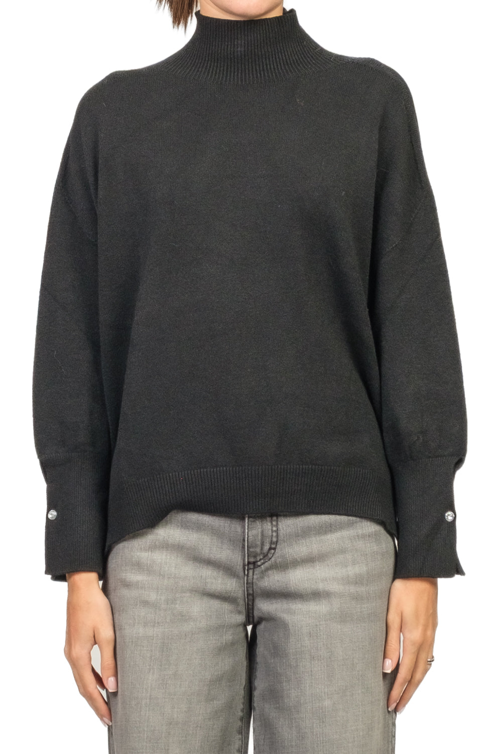 Vicolo - Maglia collo alto bottone gioiello Art. 77379F