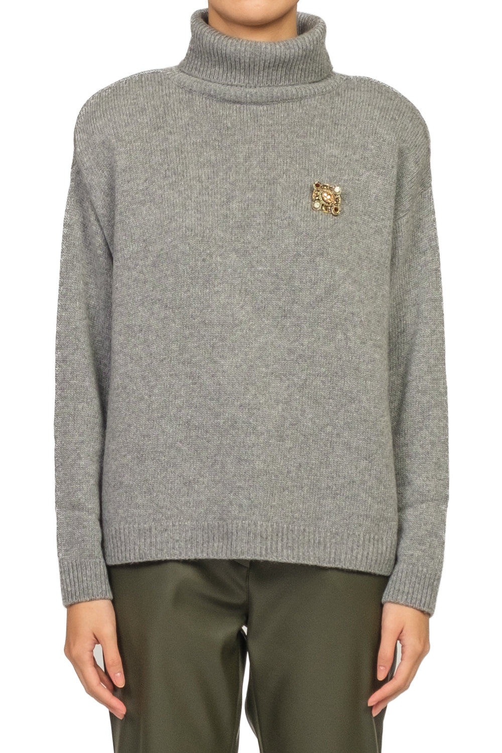 Tensione In - Maglia collo alto con spalline Art. D82075