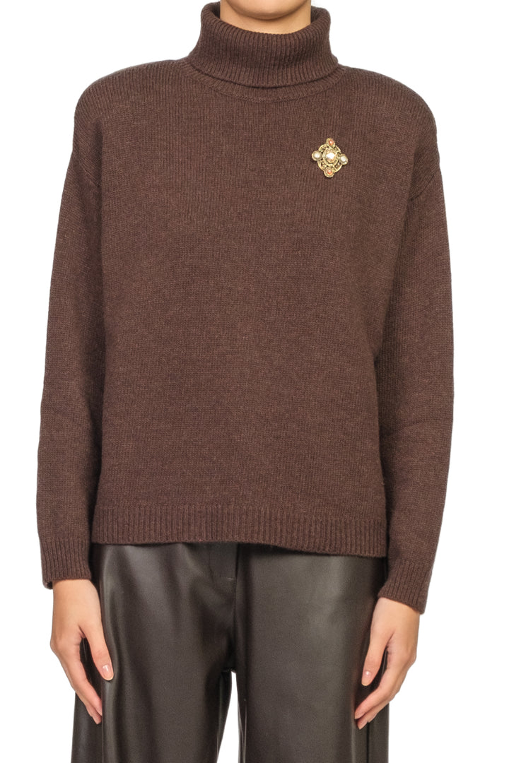 Tensione In - Maglia collo alto con spalline Art. D82075