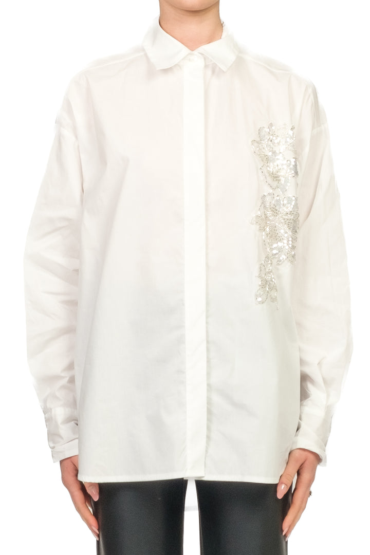 Tensione In - Camicia over con applicazione Art. W25CC51