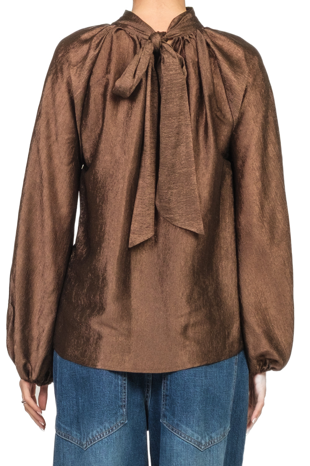 Tensione In - Blusa goffrata con fiocco posteriore Art. 38201