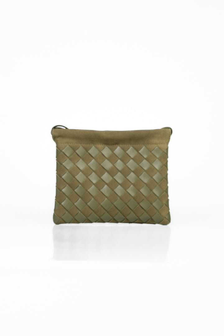 Upper - Borsa mini intrecciata scamosciata