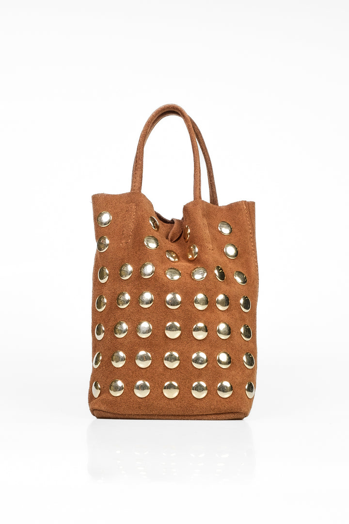 Upper - Shopper mini borchie scamosciata