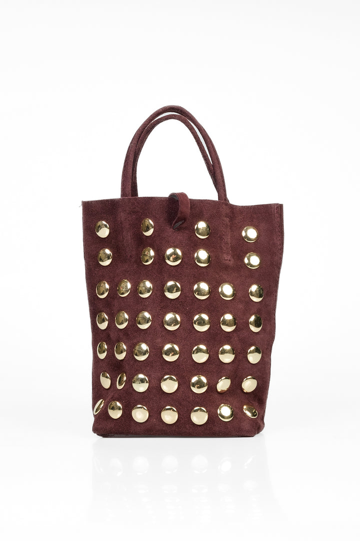 Upper - Shopper mini borchie scamosciata