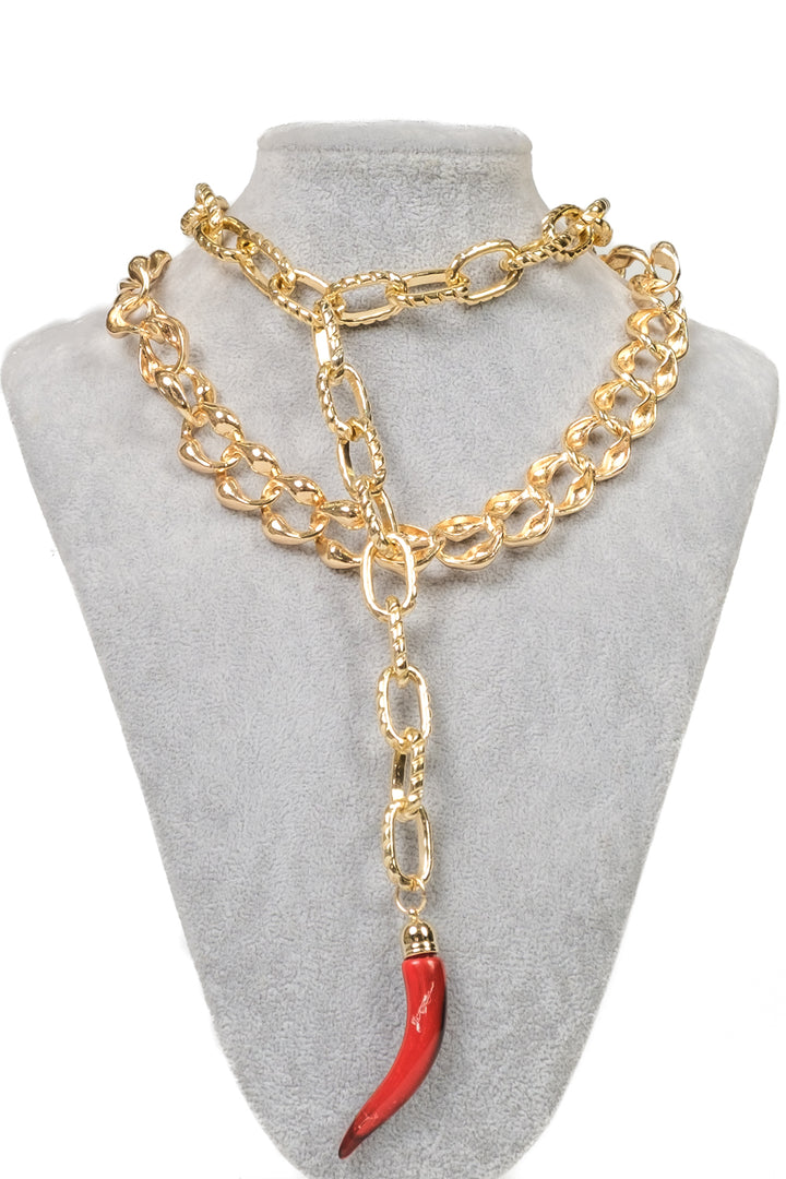 Upper - Collana doppia catena corno