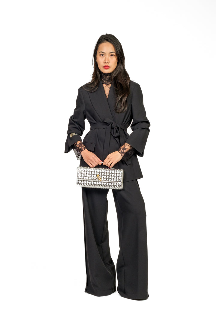 Vicolo - Pantalone in crepe spacchetti laterali Art. TF1560