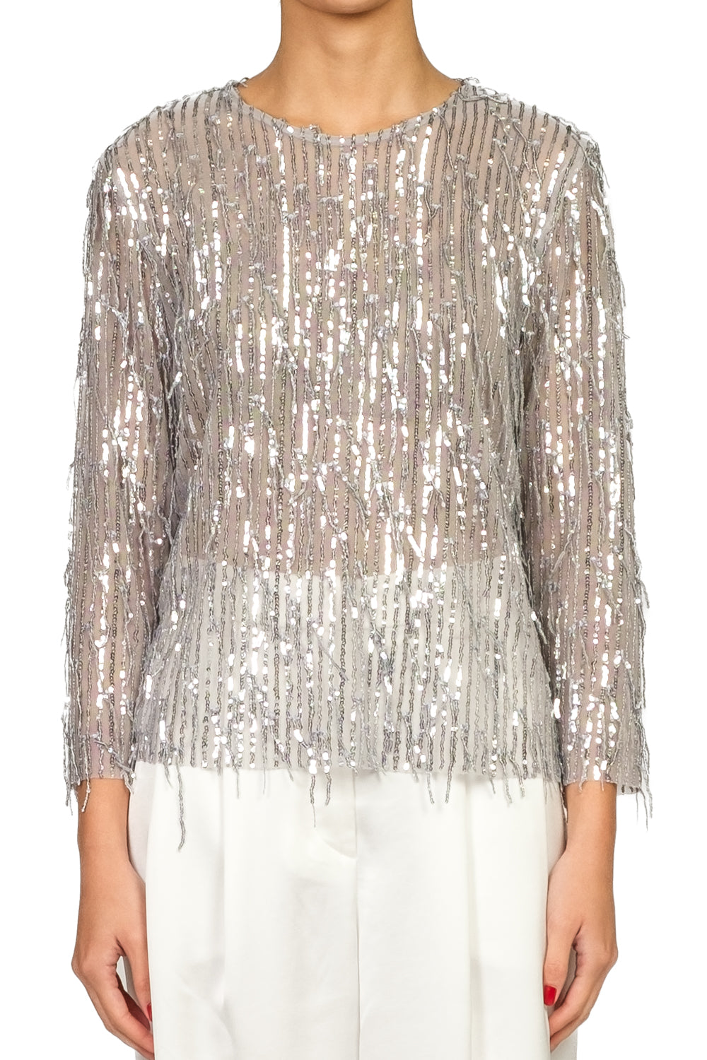 Tensione In - Blusa paillettes frange Art. 26C1737