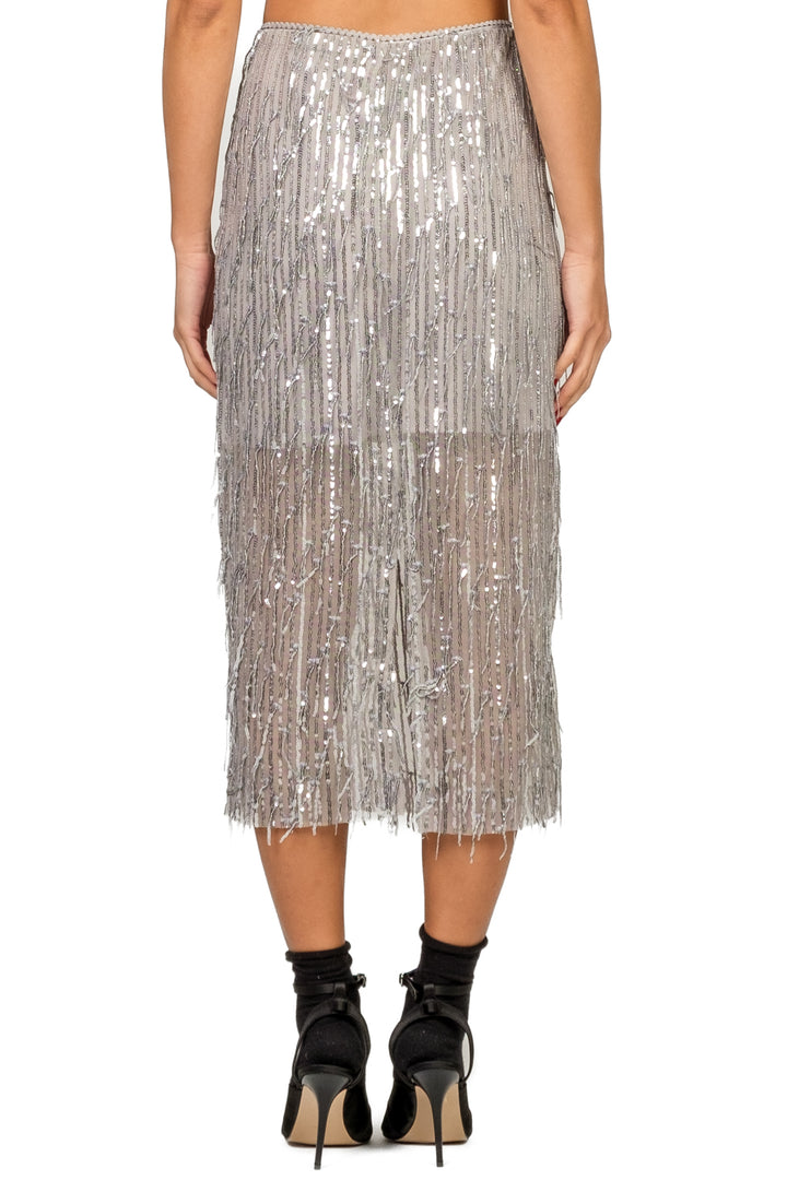 Tensione In - Gonna longuette paillettes frange Art. 26G1740