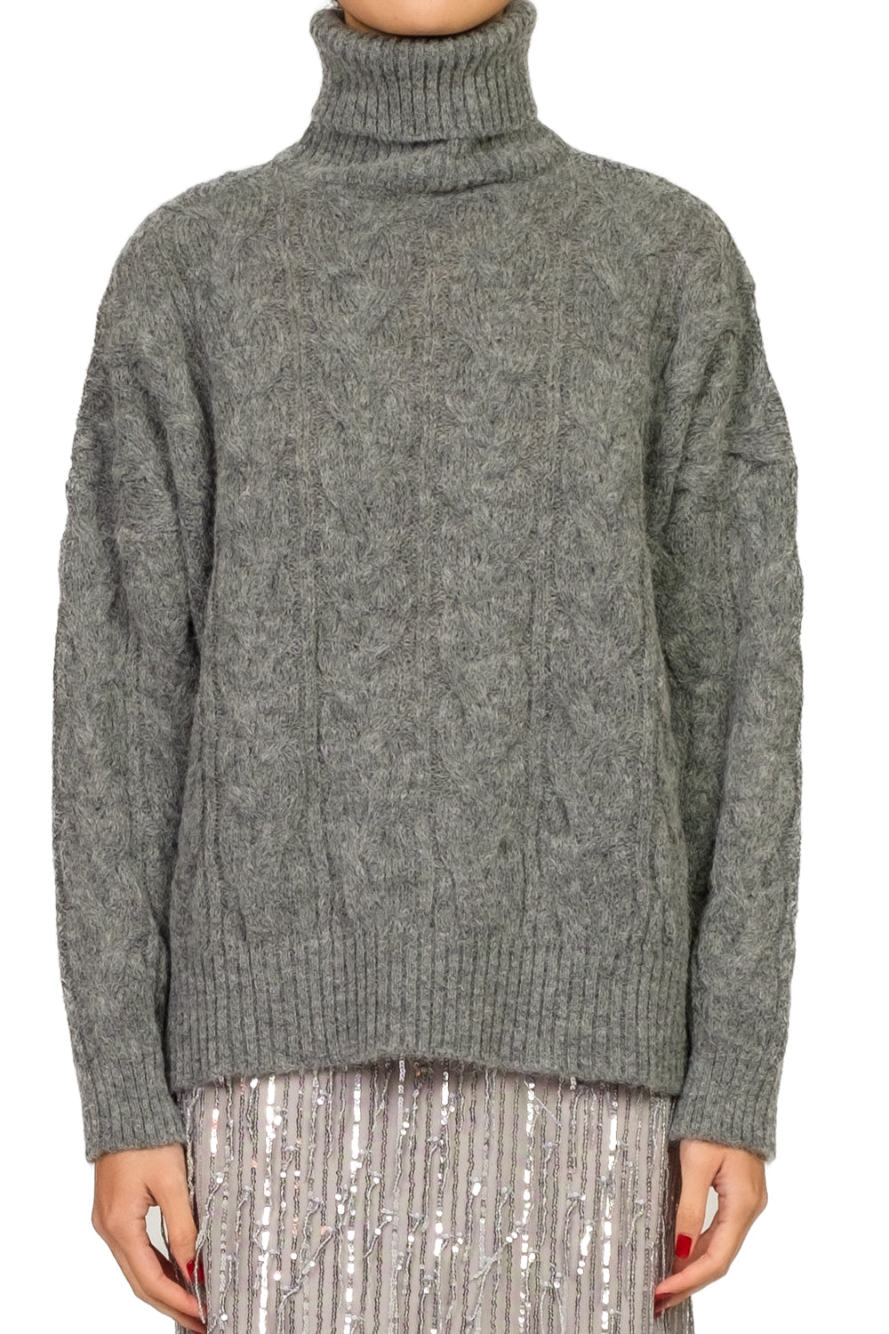 Tensione In - Maglia collo alto con trecce Art. W5HMJ57A461