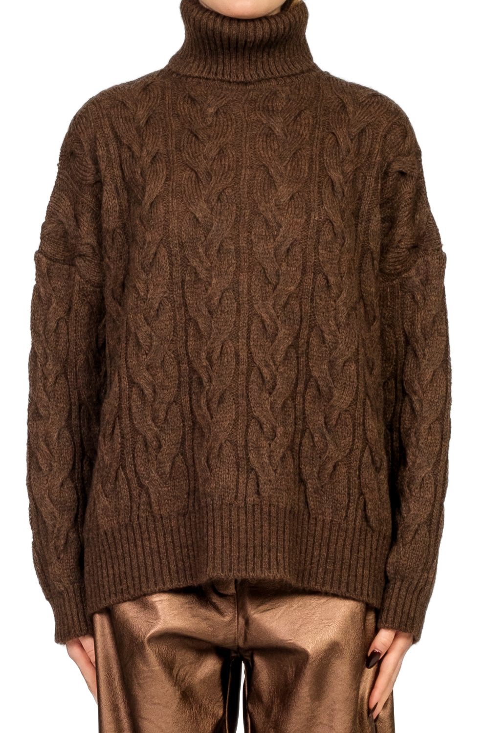 Tensione In - Maglia collo alto con trecce Art. W5HMJ57A461