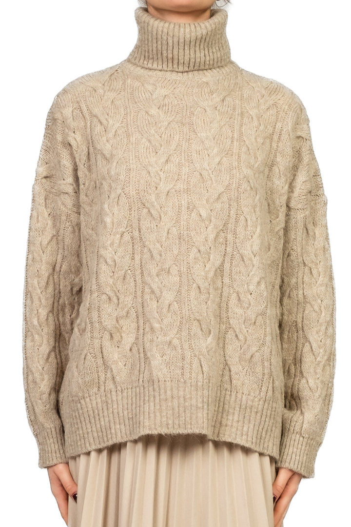 Tensione In - Maglia collo alto con trecce Art. W5HMJ57A461