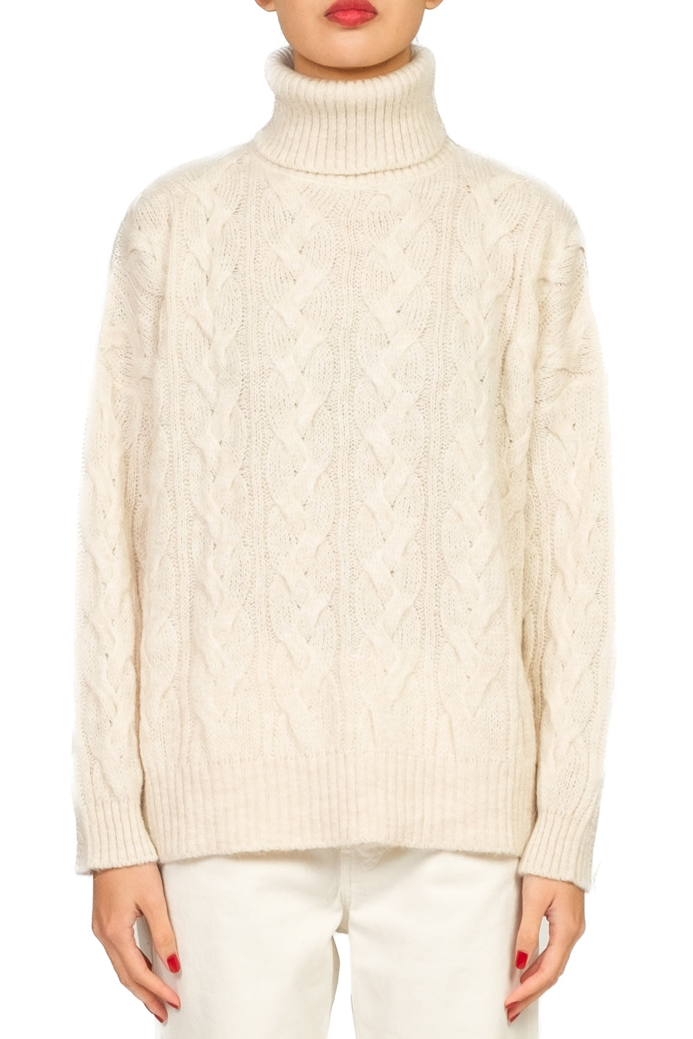 Tensione In - Maglia collo alto con trecce Art. W5HMJ57A461