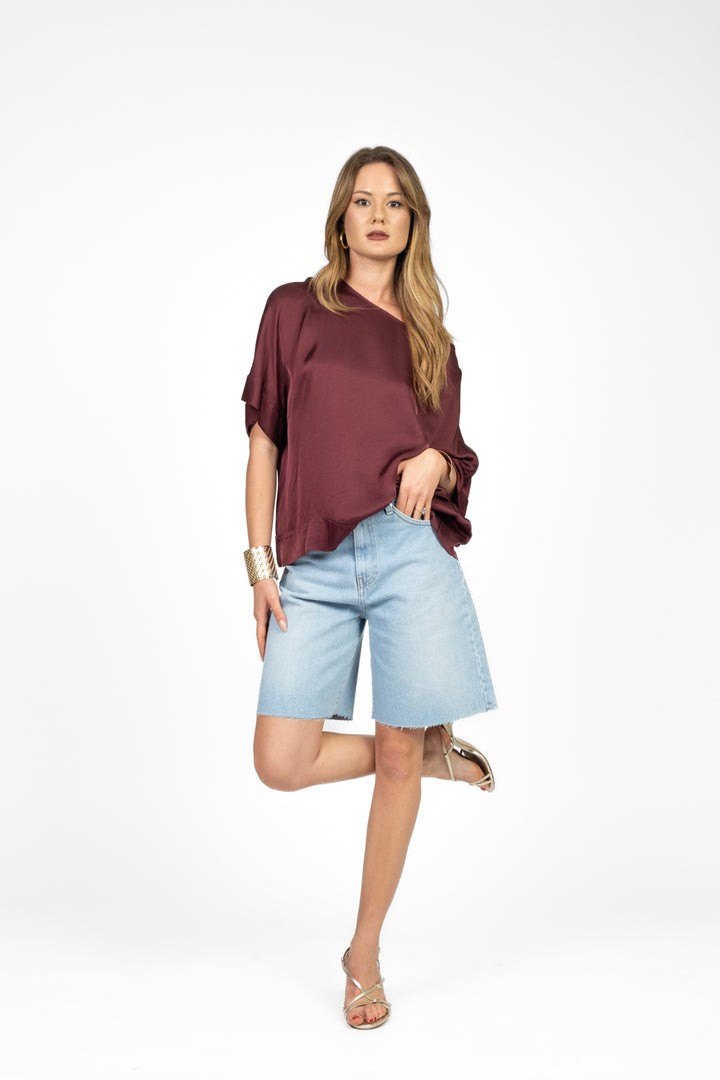 Tensione In - Blusa over in satin Art. F5293B05QPE25