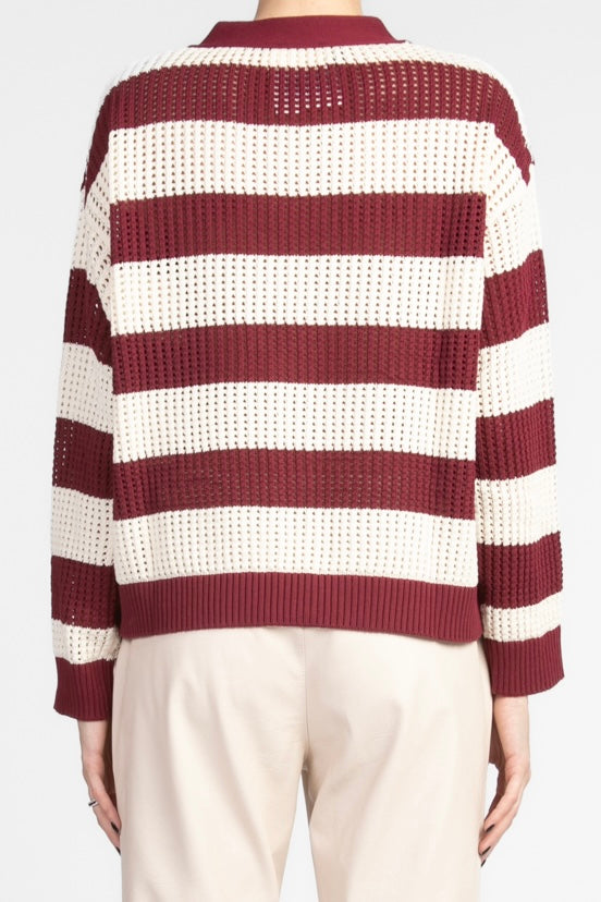 Vicolo - Cardigan righe traforato scollo v Art. 77071D