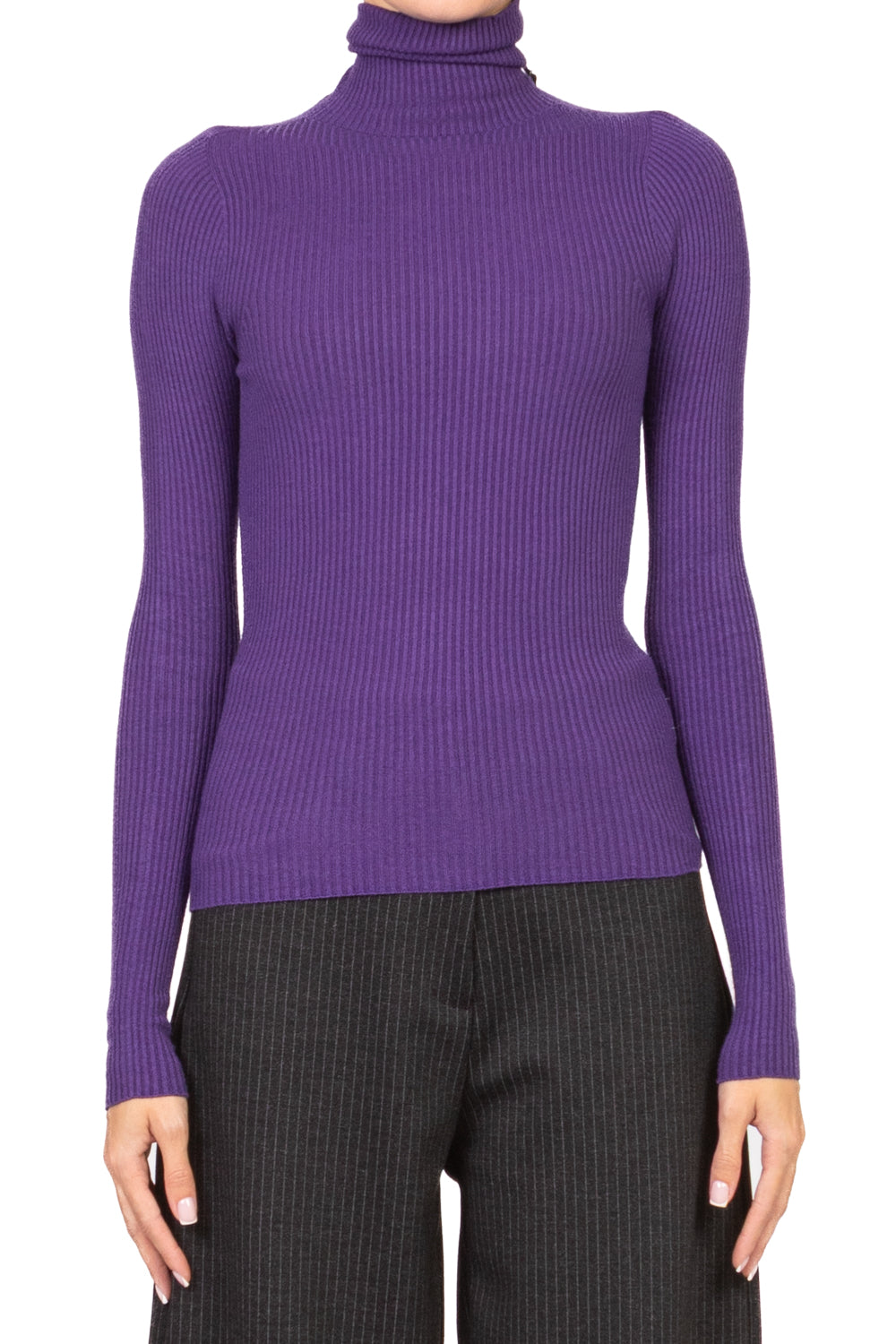 Vicolo - Maglia costine collo alto Art. 22219F