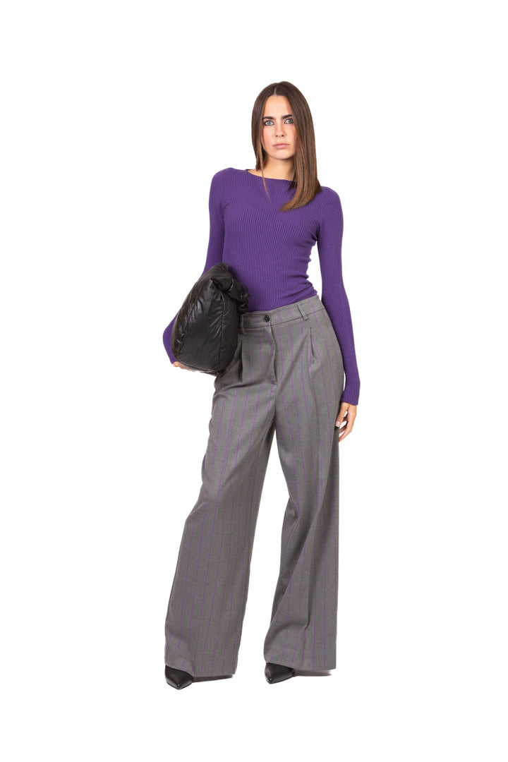 Vicolo - Maglia girocollo costine Art. 22218F