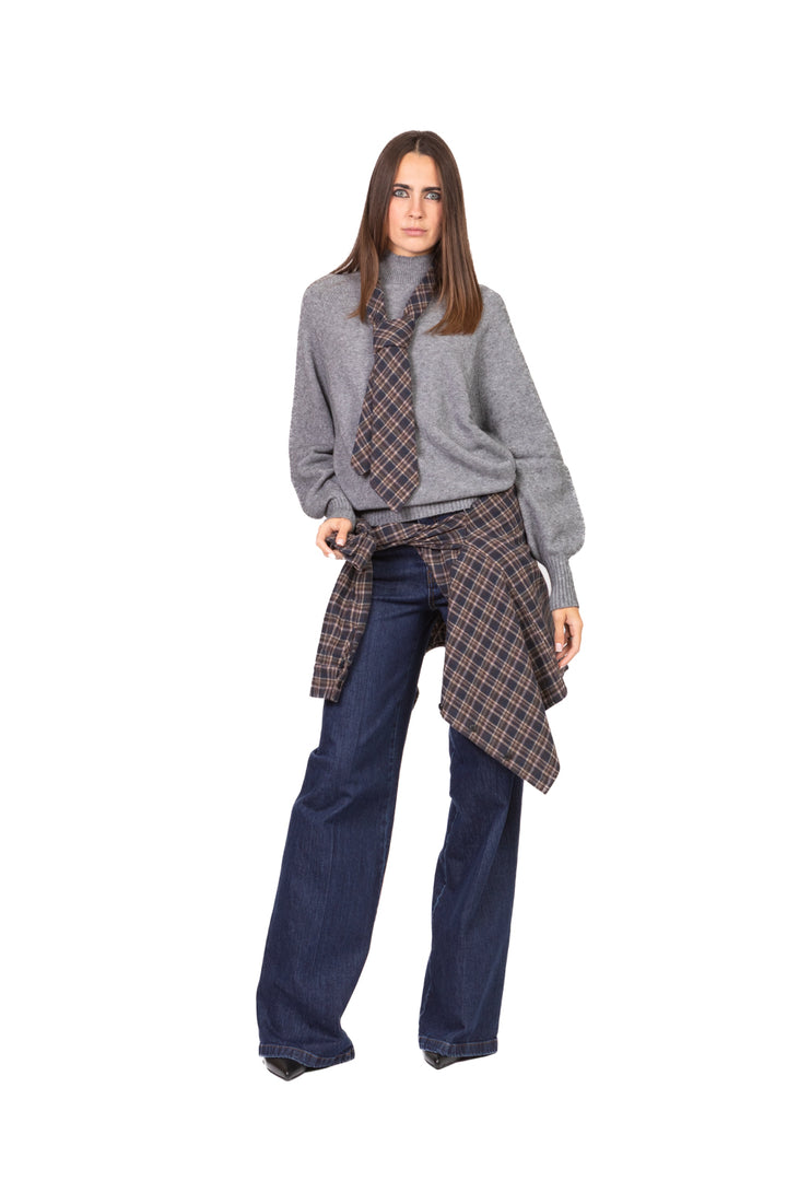 Kontatto - Maglia mezzo collo manica palloncino Art. 3M0837C