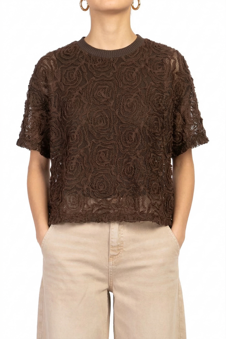 Have One - T- shirt retata con ricami in tulle Art. MNO-Q027