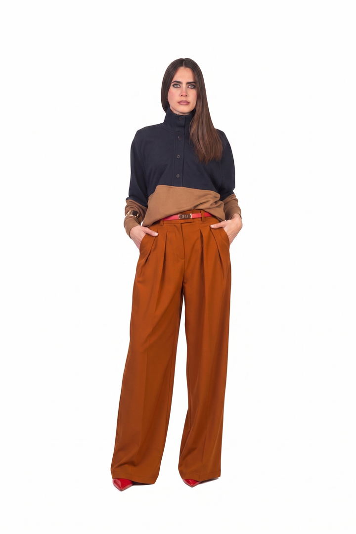 Tensione In - Pantalone palazzo chiusura asimmetrica Art. 26P4364